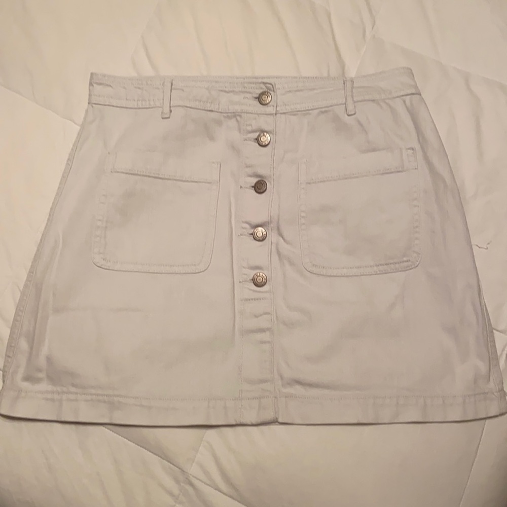 White Jean Skirt